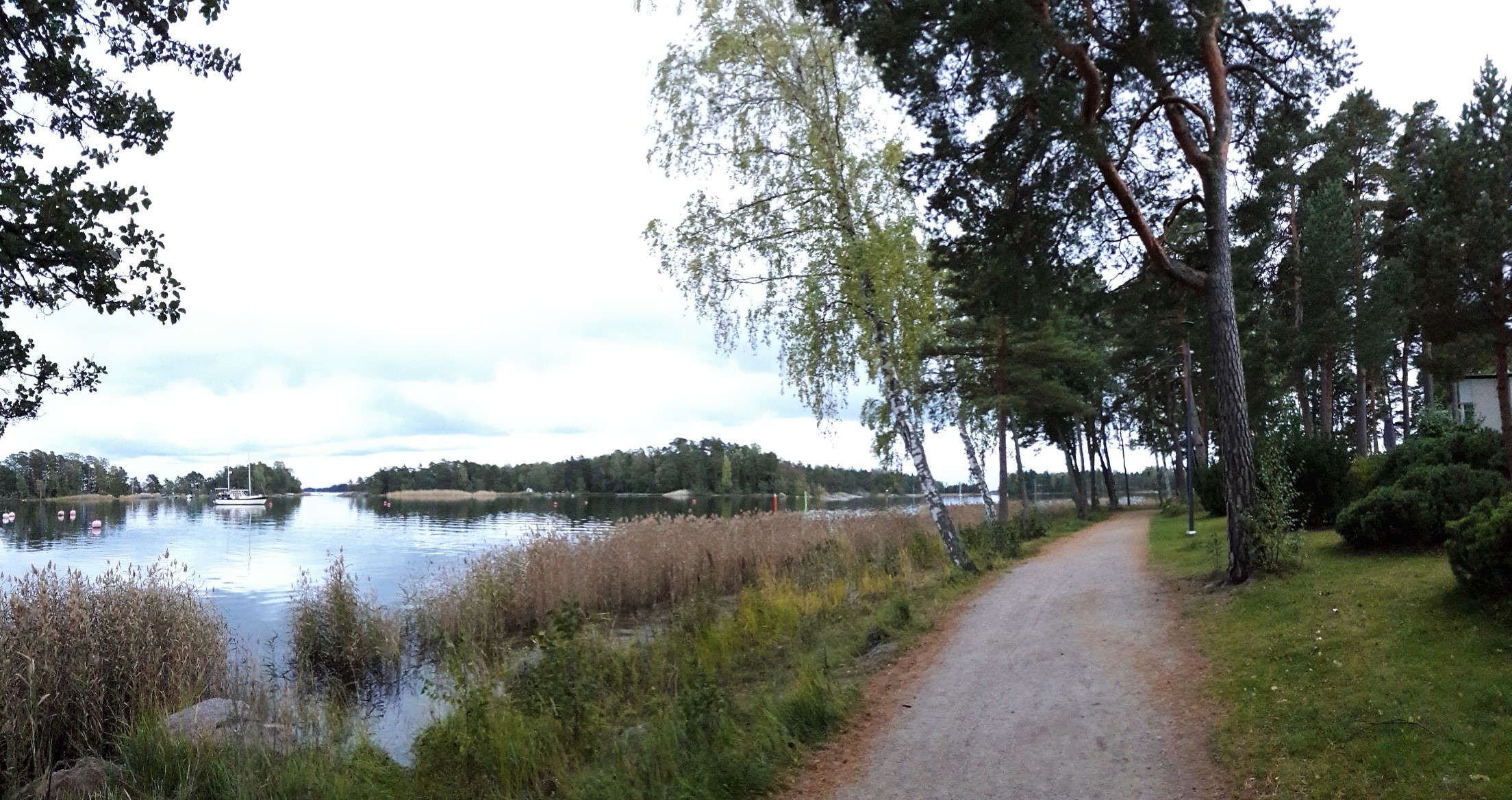 Rantaraitti seaside promenade and waterfront walkway in Espoo, in Finland's capital area