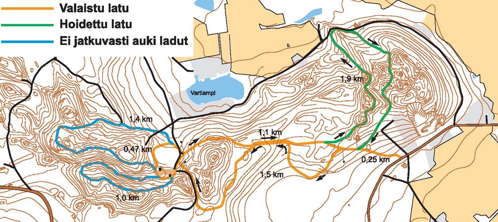 Map of Keräkankare skiing tracks