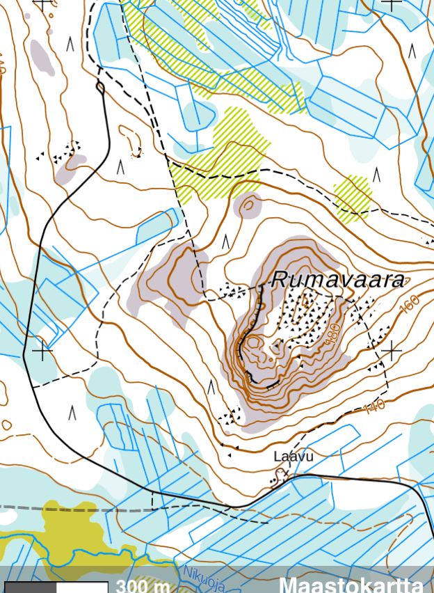 Rumavaara lean to shelter map