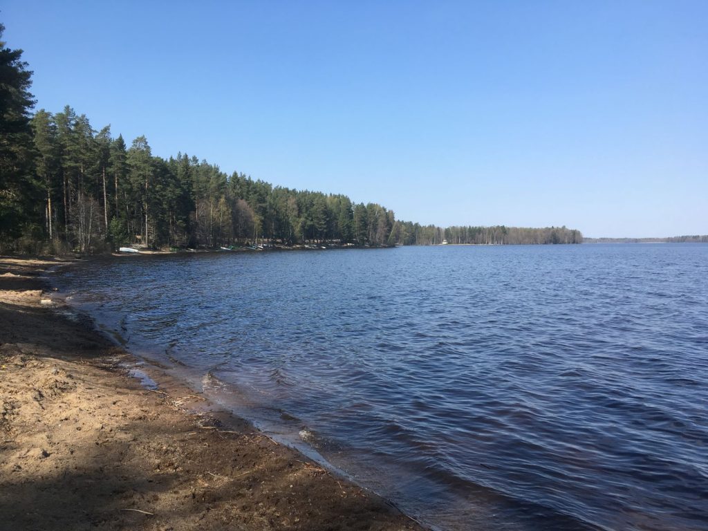 Saari Folk Park beach at Lake Kuivajärvi