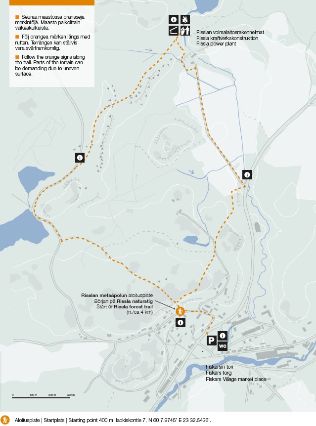 Fiskars Rissla forest trail map