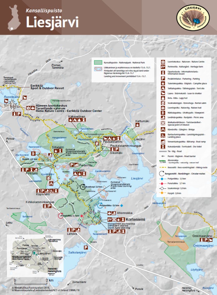 Liesjärvi National Park map