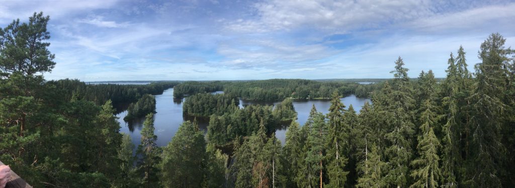 Landscape from Kaukolanharju observation tower in Saari Folk Park in Tammela