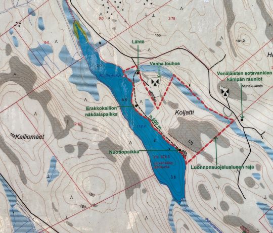 Map of Koljatti nature trail in Viitasaari