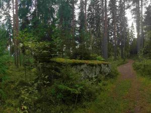 walking path to Korsvik rock church