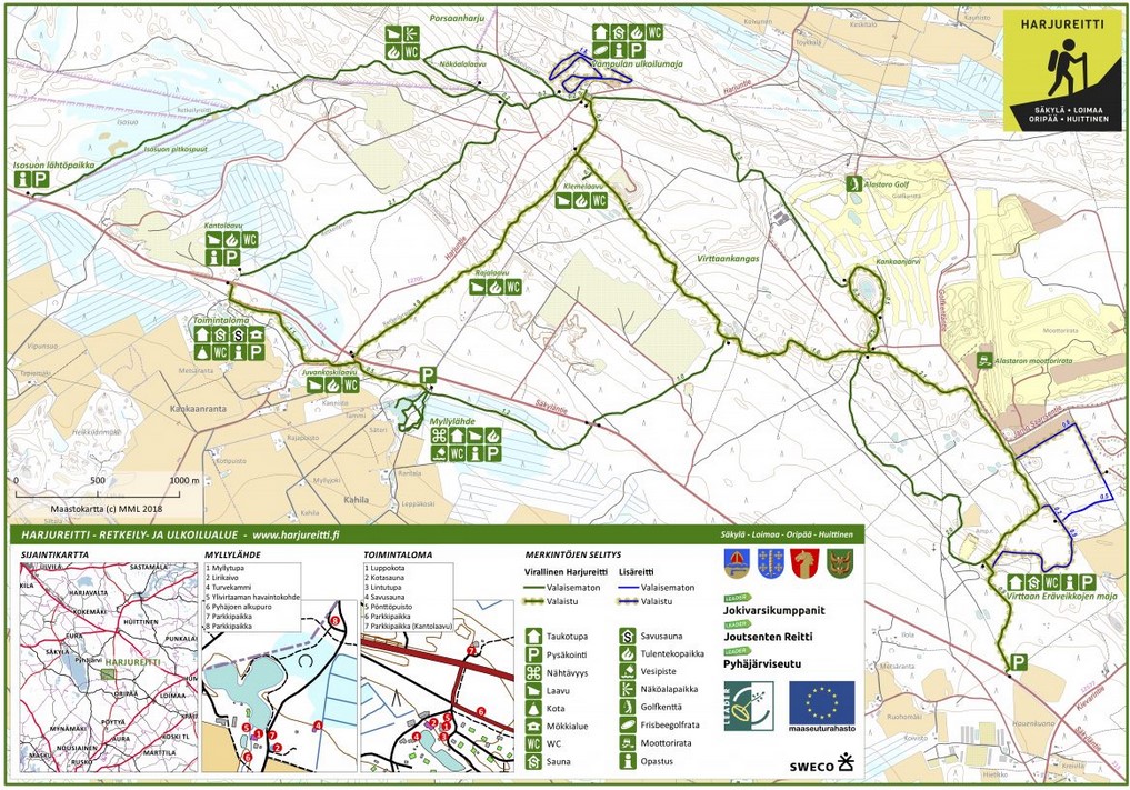 Harjureitti trail map