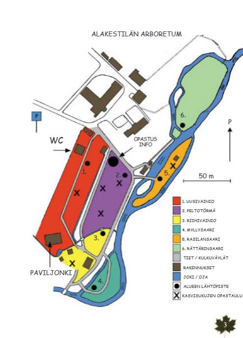 Map oaf Alakestilä Arboretum