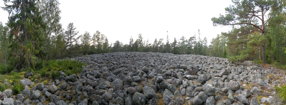 Kasnäsin muinaisranta pirunpelto Kimito. Kasnäs ancient shoreline devil's field Kemiö