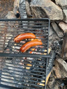 Sausages on the grill