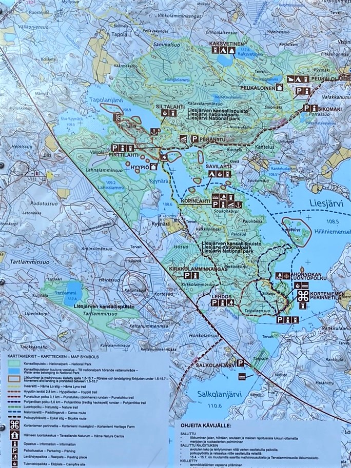 Punatulkku and Pohjantikka trails at Liesjärvi National Park