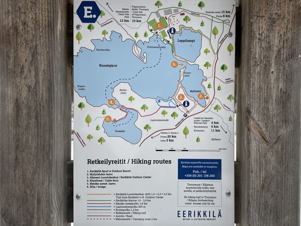 Eerikkilä trails map